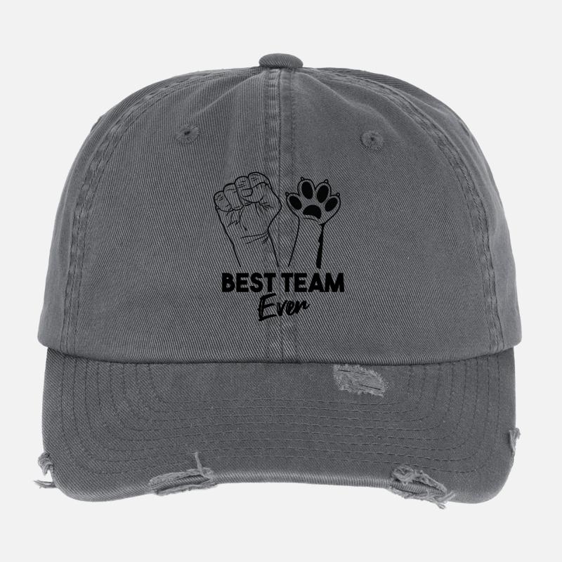Best Team Ever Flexfit Vintage Destroyed Cap