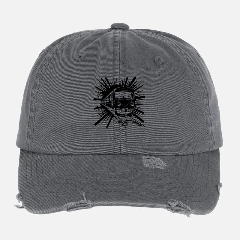 Cartoon Eisenbahn Flexfit Vintage Destroyed Cap