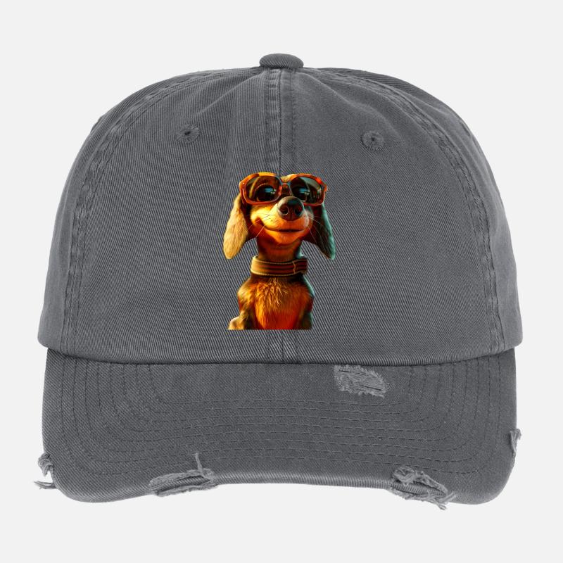 Teckel, Teckel, Teckel miniature, Dachshund Club, Teckel Casquette vintage effet usé Flexfit