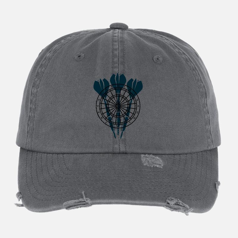 Trois flèches devant la cible Casquette vintage effet usé Flexfit