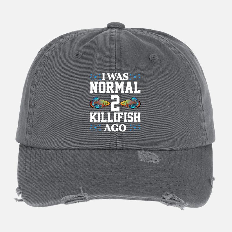 J’étais normal il y a 2 killifish Design Casquette vintage effet usé Flexfit