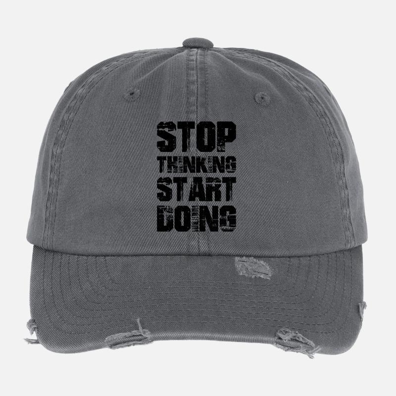 stop thinking start doing Casquette vintage effet usé Flexfit
