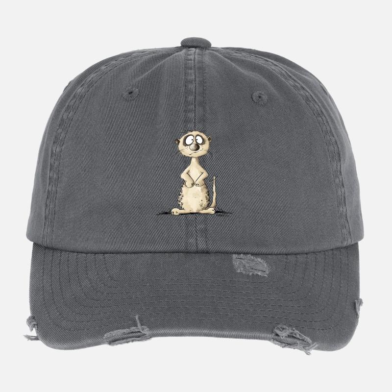Drolliges Erdmännchen I Wildtiere Tiermotiv Flexfit Vintage Destroyed Cap