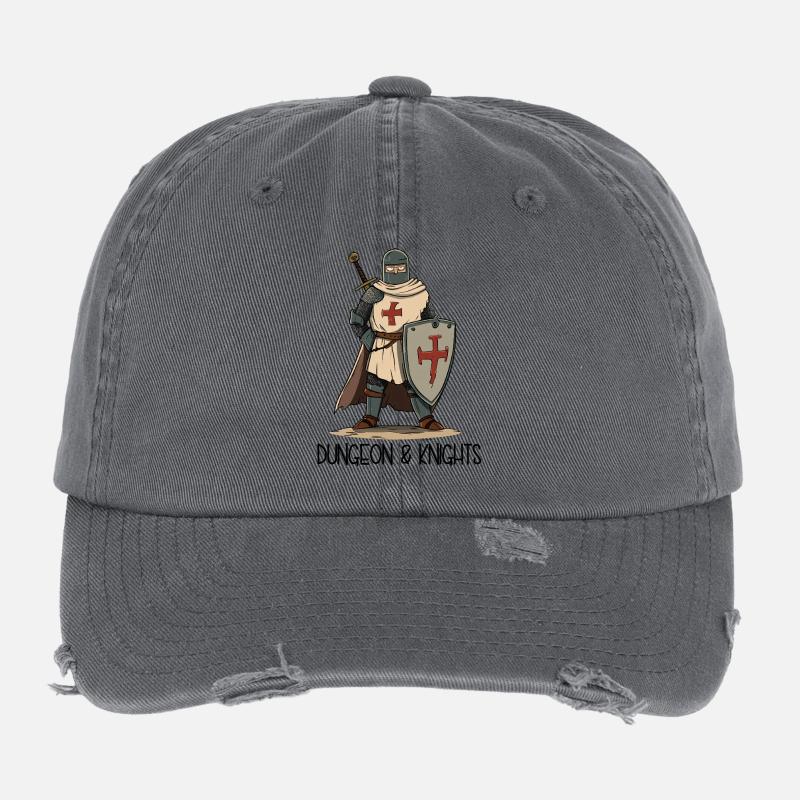 Dungeons and Knights – Cartoon Crusader Flexfit Vintage Destroyed Cap