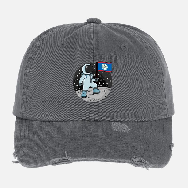 Drapeau astronaute Belize Casquette vintage effet usé Flexfit