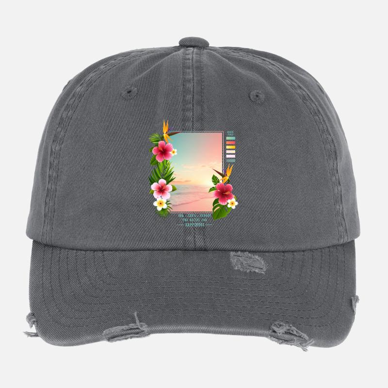 Mer - Sable - Coucher de soleil Casquette vintage effet usé Flexfit