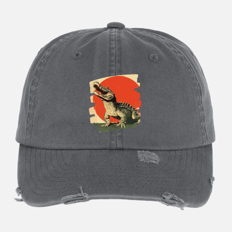 Crocodile Casquette vintage effet usé Flexfit