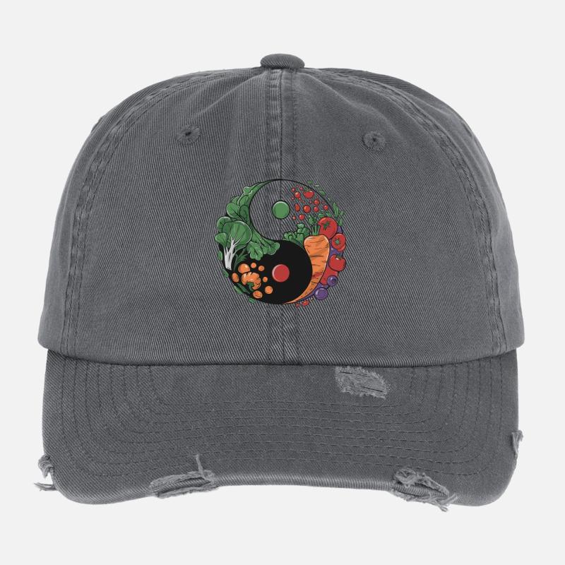 Yin Yang Gemüse Balance Flexfit Vintage Destroyed Cap