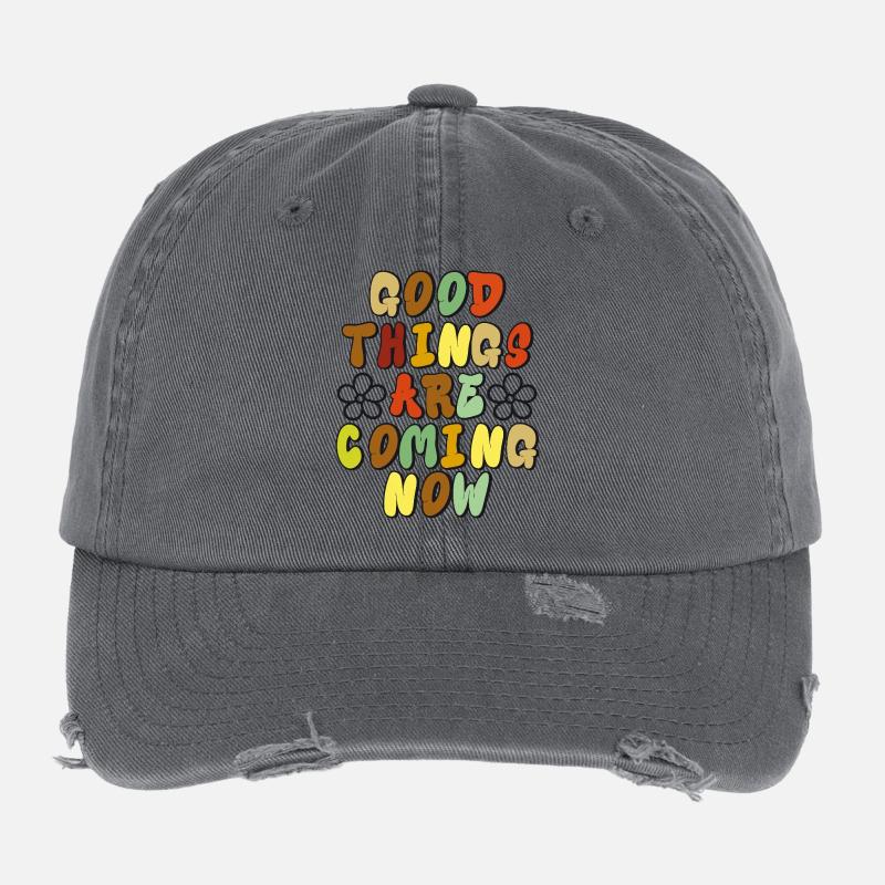 Good Things - Un design rétro optimiste Casquette vintage effet usé Flexfit