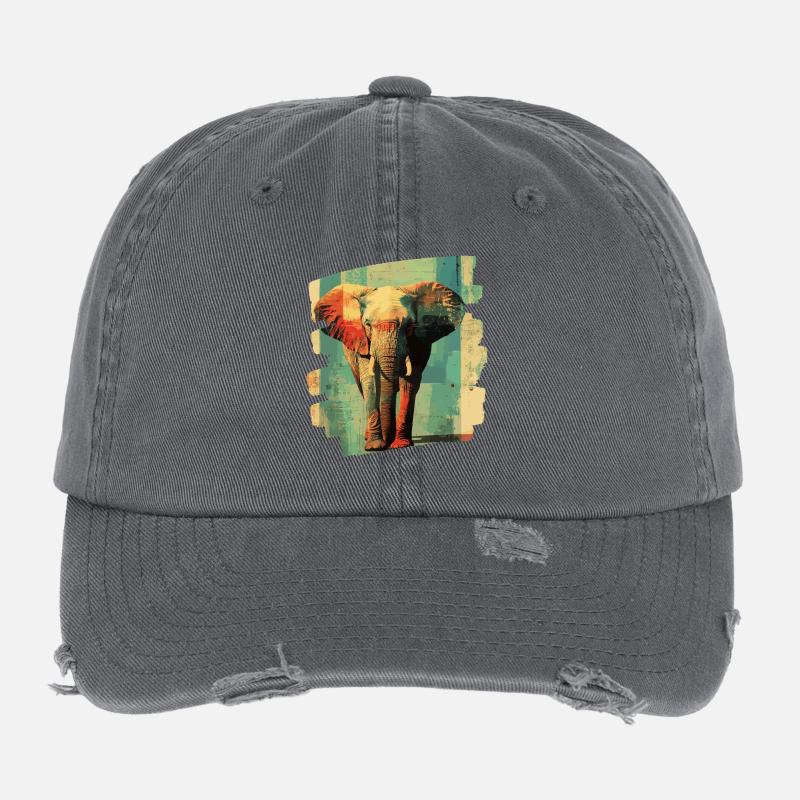 Éléphant Casquette vintage effet usé Flexfit