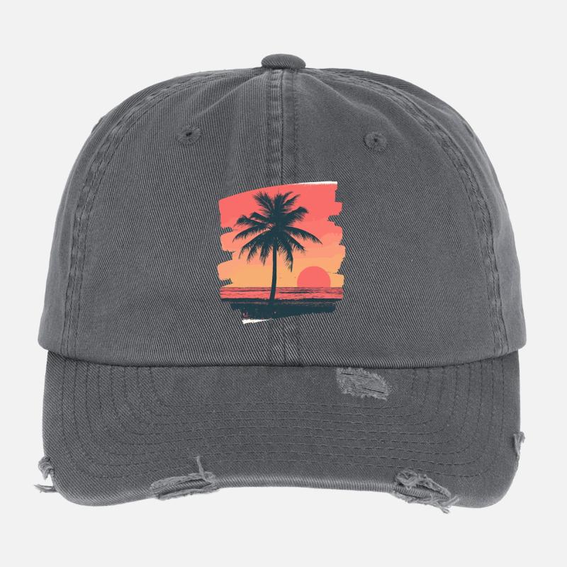 Palme Sonnenuntergang Flexfit Vintage Destroyed Cap