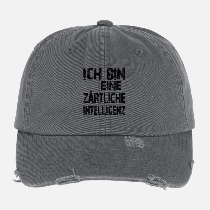 KI Spruch Ich bin eine zärtliche Intelligenz Flexfit Vintage Destroyed Cap