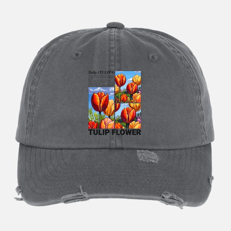 Tulipe Fleur Nature Printemps Botanique Cadeau Casquette vintage effet usé Flexfit
