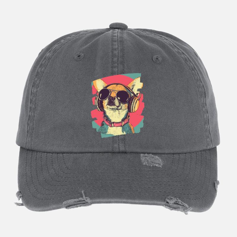 Chihuahua Casquette vintage effet usé Flexfit