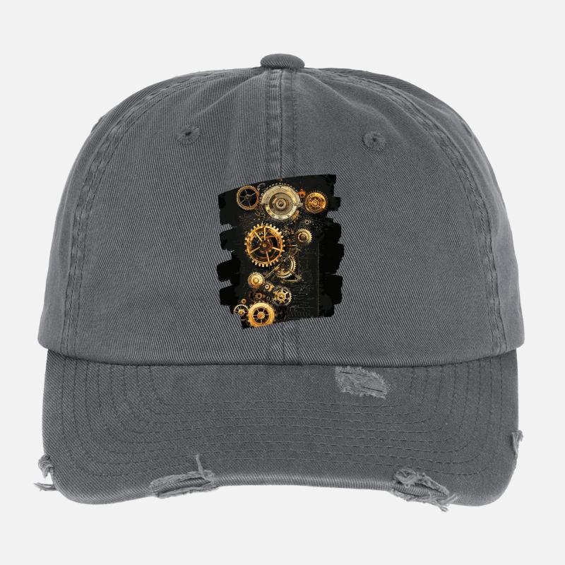 Steampunk Uhrwerk Flexfit Vintage Destroyed Cap