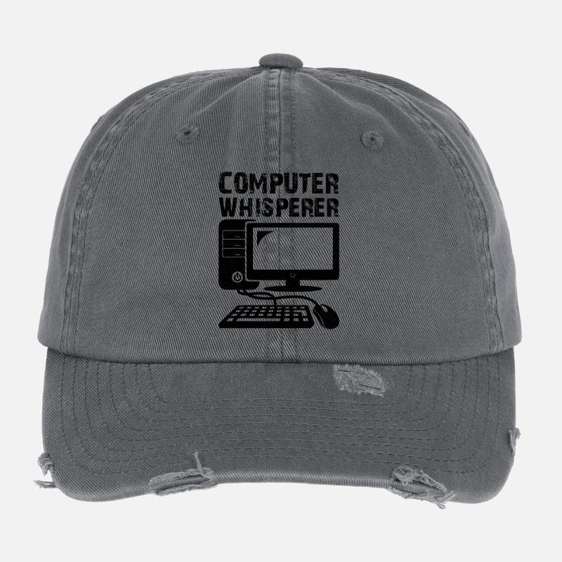 computer whisperer Flexfit Vintage Destroyed Cap