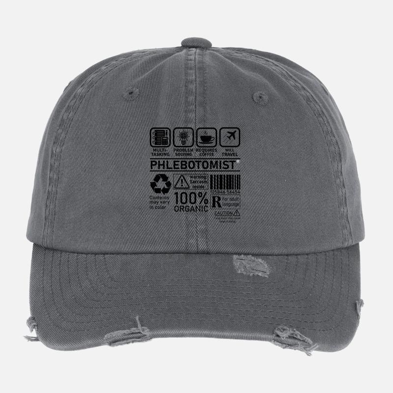 Phlebotomist multi tasking problem solving Flexfit Vintage Destroyed Cap