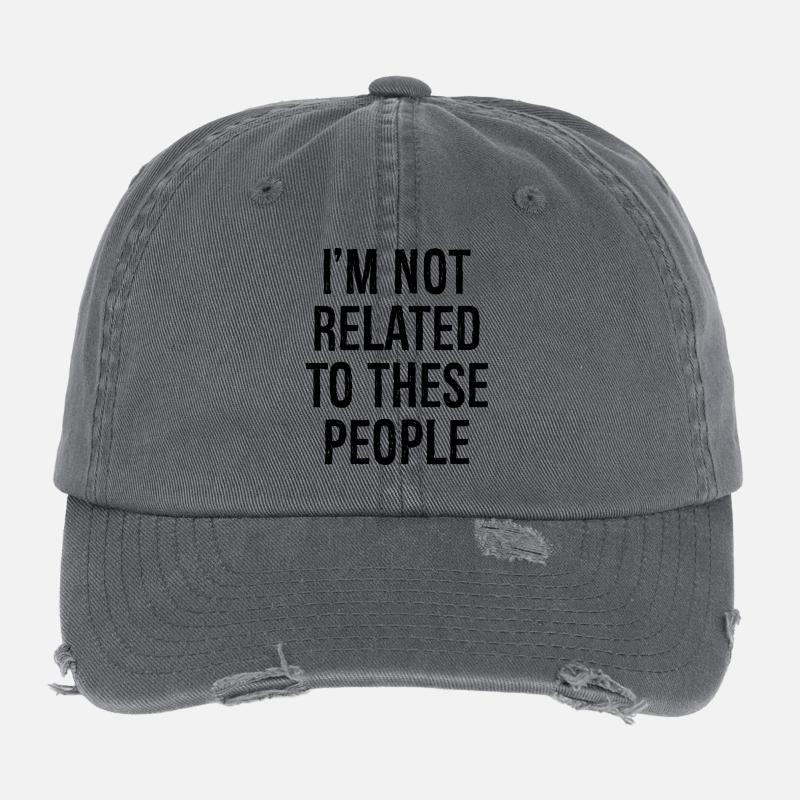 Je ne suis pas lié à ces gens - Casquette vintage effet usé Flexfit - charbon
