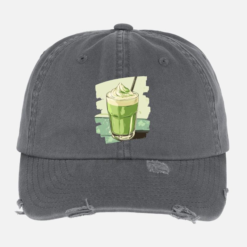 Matcha Latte Lover Thé vert Casquette vintage effet usé Flexfit