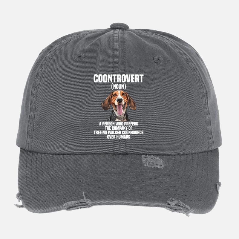 Treeing Walker Coonhound Lover Chien Coontrovert Casquette vintage effet usé Flexfit
