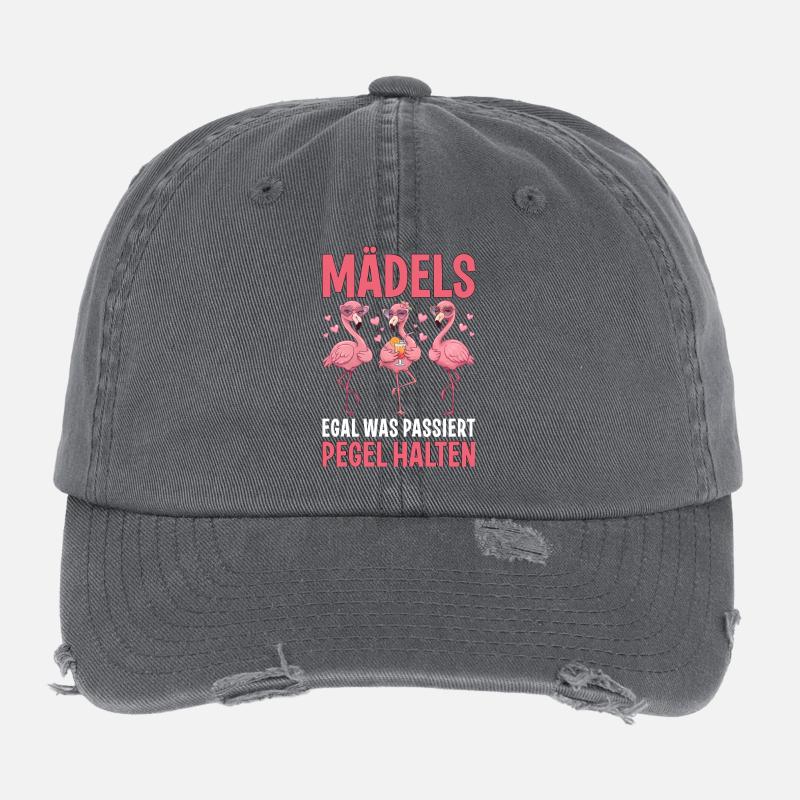 Mädels Egal Was Passiert Pegel Halten mit Flexfit Vintage Destroyed Cap