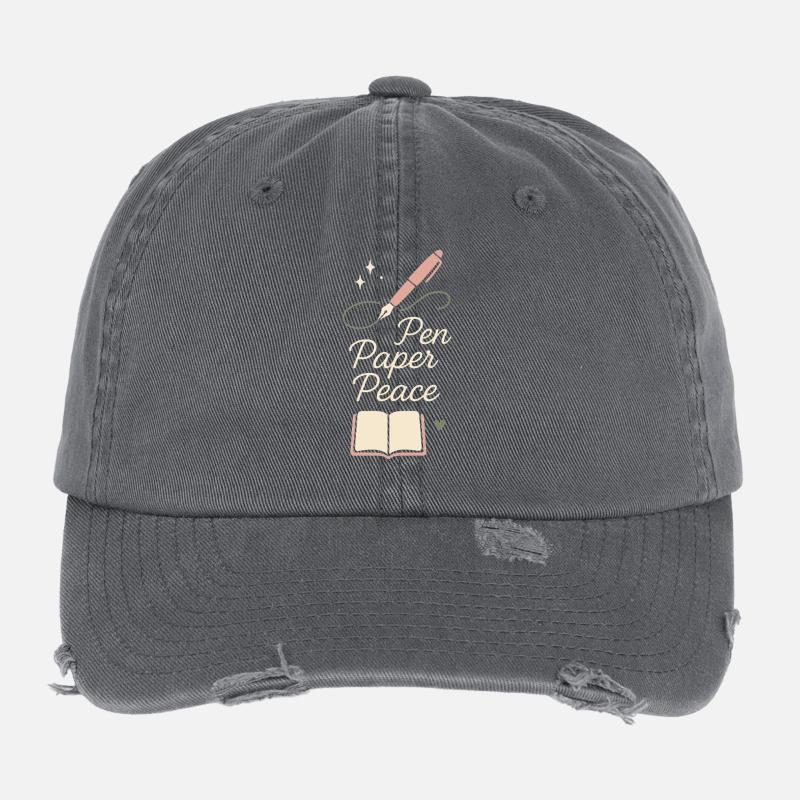 Tenue d’un journal Esthétique Planificateur créatif Écriture de vie Casquette vintage effet usé Flexfit