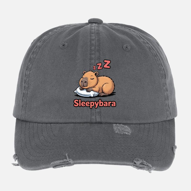 Sleepybara Dream Cuddle Flexfit Vintage Destroyed Cap