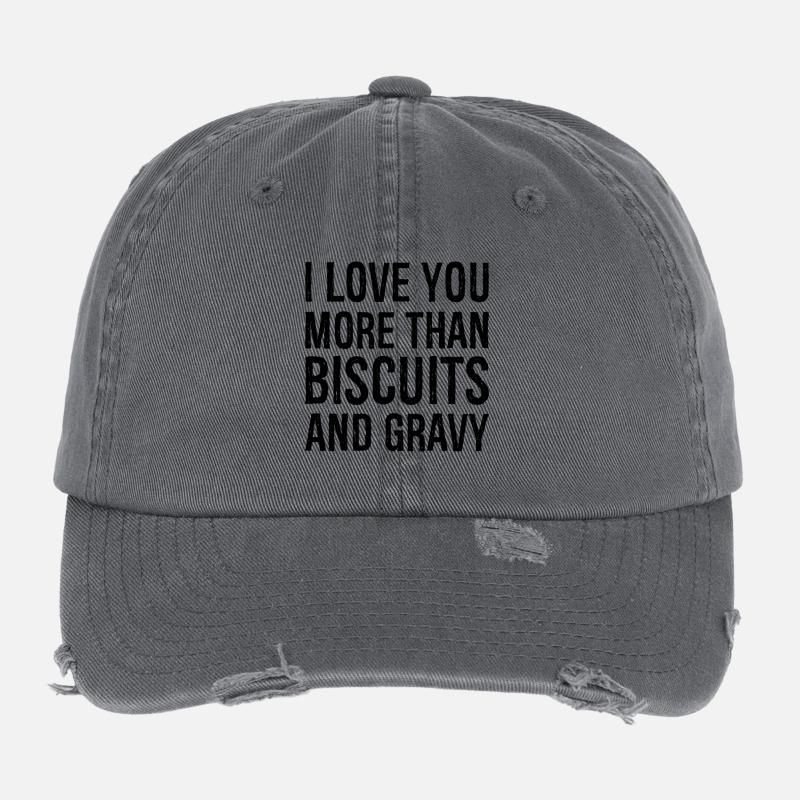 Je t’aime plus que les biscuits et la sauce Casquette vintage effet usé Flexfit