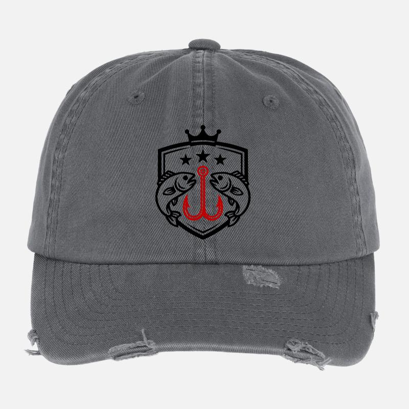 Hameçon Icône de poisson Casquette vintage effet usé Flexfit
