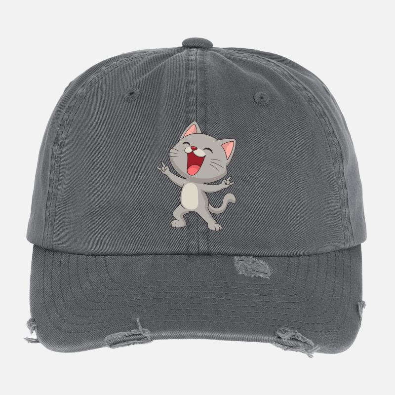 Rock'n'Roll Kitty Flexfit Vintage Destroyed Cap