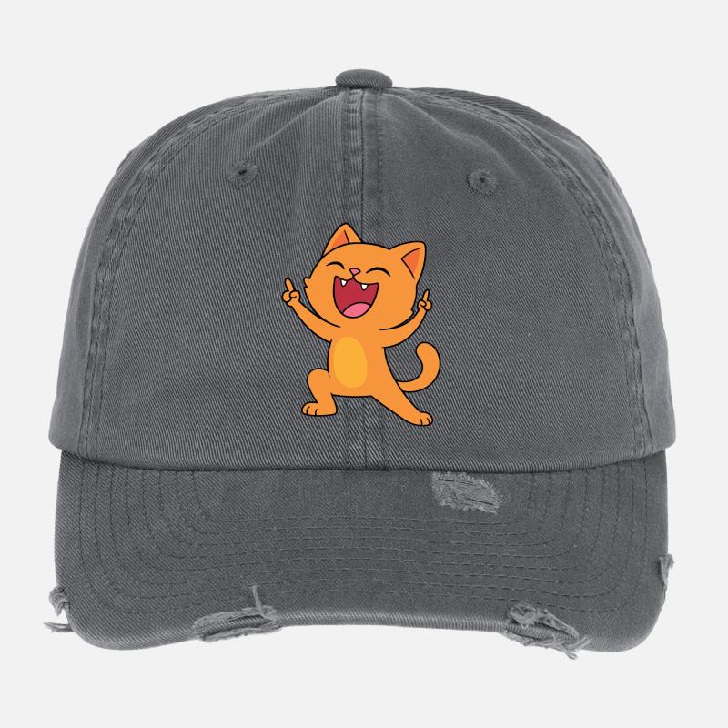 Gute-Laune-Katze Flexfit Vintage Destroyed Cap