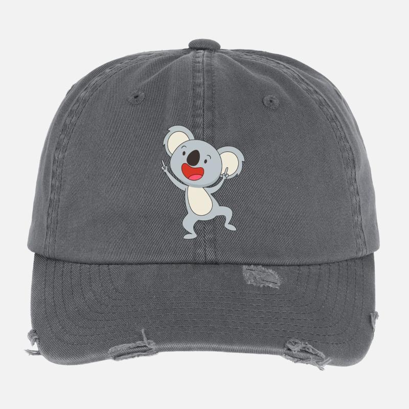 Dancing Koala Joy Flexfit Vintage Destroyed Cap