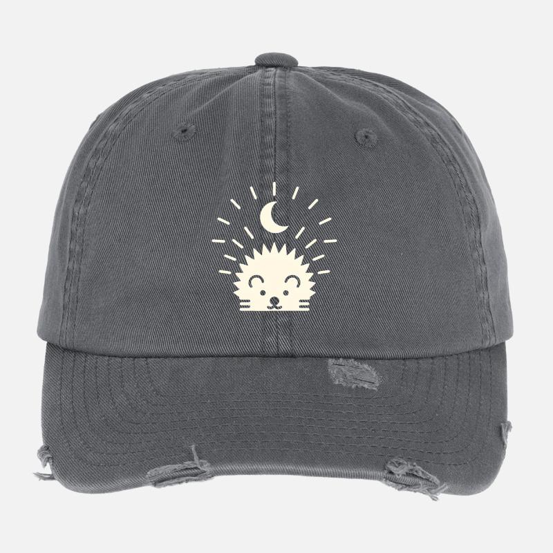 Hérisson au clair de lune Casquette vintage effet usé Flexfit