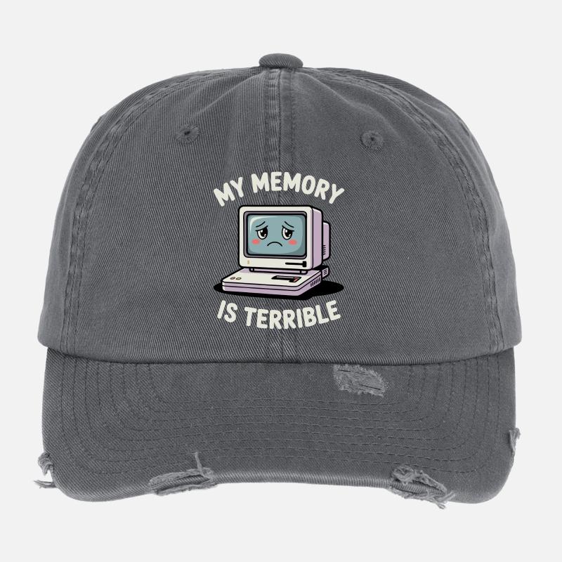 Ma mémoire est terrible Drôle d’ordinateur Drôle de codage Casquette vintage effet usé Flexfit