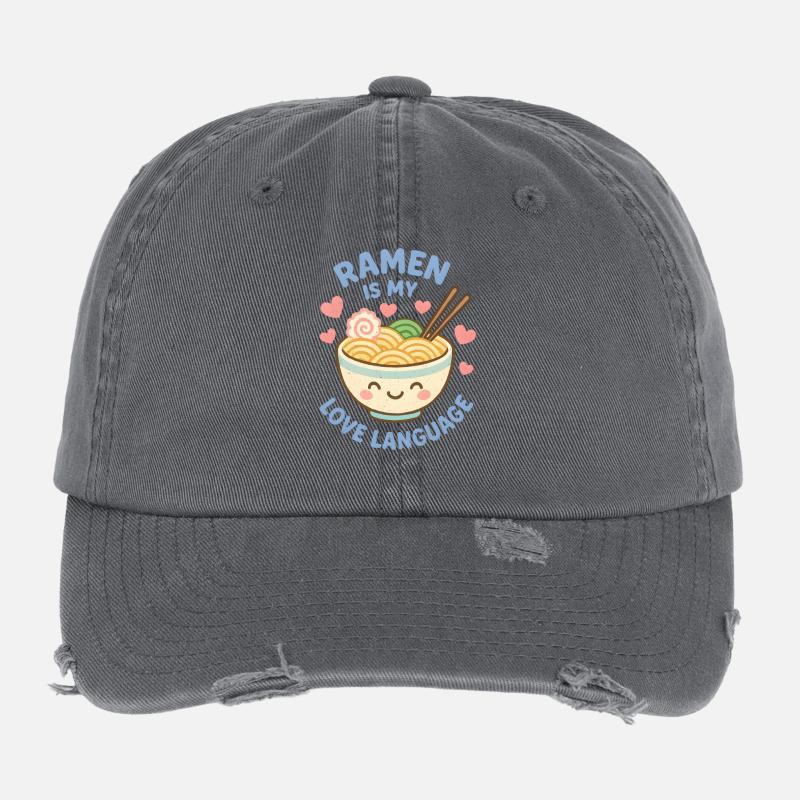 Ramen is my Love Language Flexfit Vintage Destroyed Cap