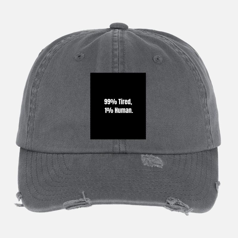 99% Tired – Zero Battery Mode Casquette vintage effet usé Flexfit