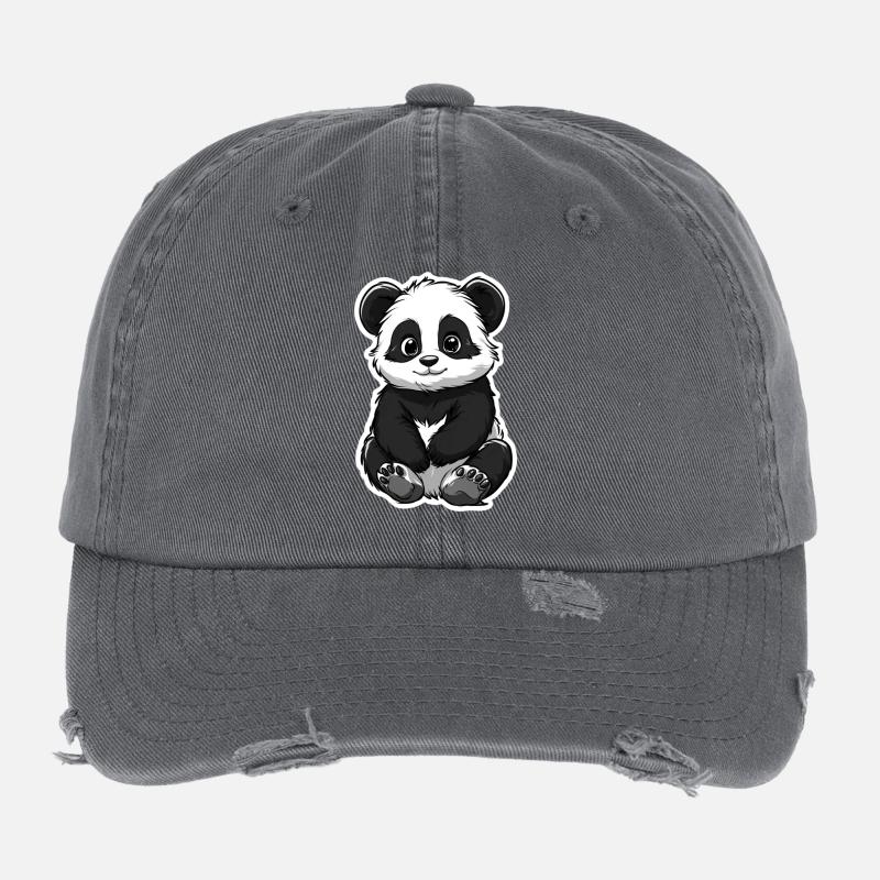 Süsser Pandabär Flexfit Vintage Destroyed Cap