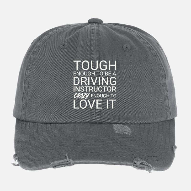 Driving Instructor Crazy Drive Tutor Flexfit Vintage Destroyed Cap