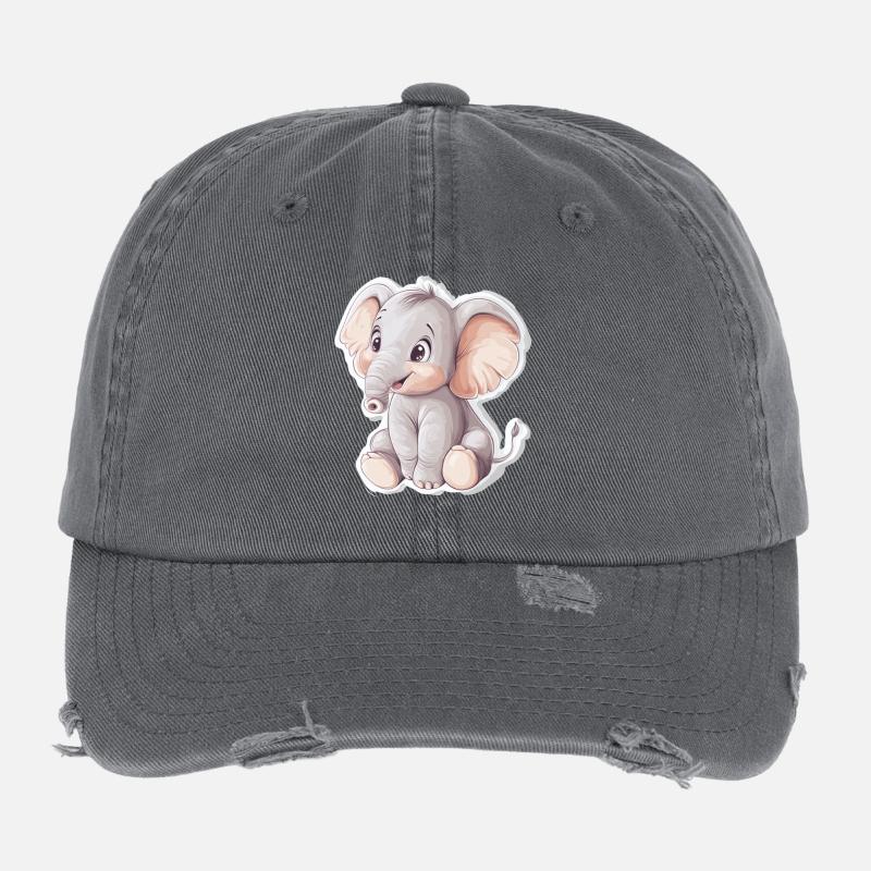 Éléphant Casquette vintage effet usé Flexfit