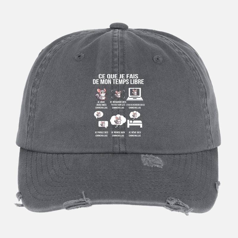 Ce que je fais de mon temps libre – Chinchilla fan Casquette vintage effet usé Flexfit