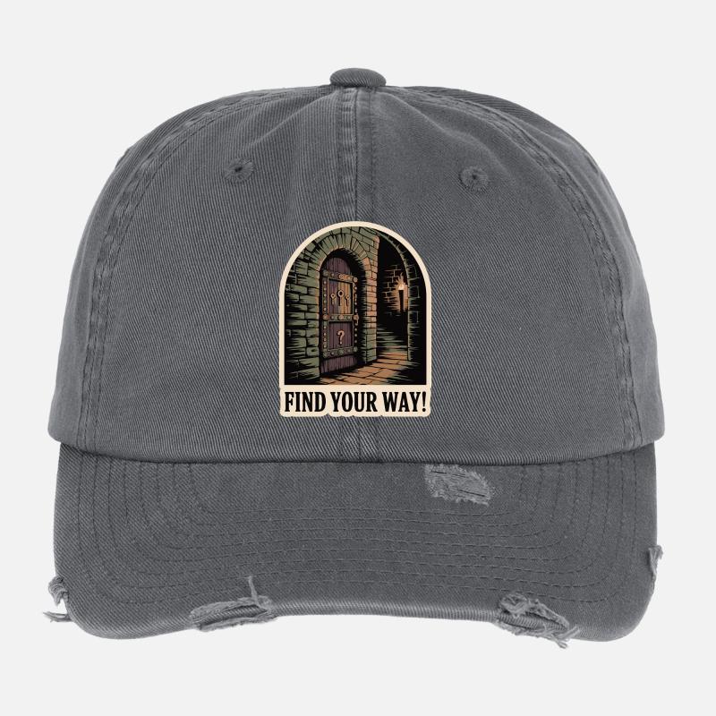 TROUVEZ VOTRE CHEMIN Casquette vintage effet usé Flexfit