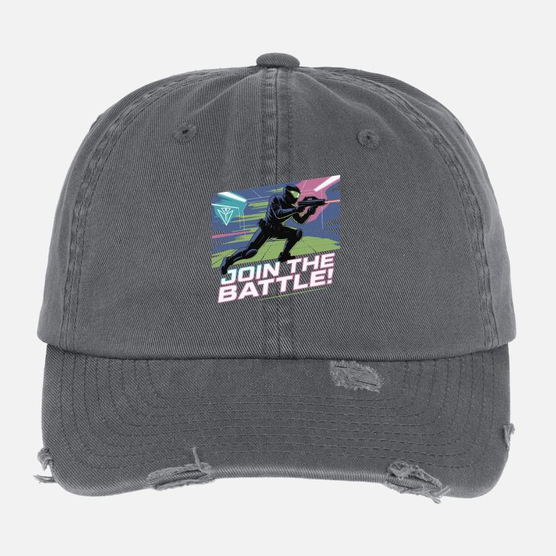 LASER JOIN THE BATTLE Flexfit Vintage Destroyed Cap