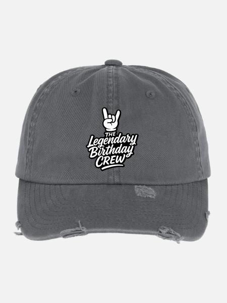 Birthday Crew Party - Flexfit Vintage Destroyed Cap - dark grey - Front