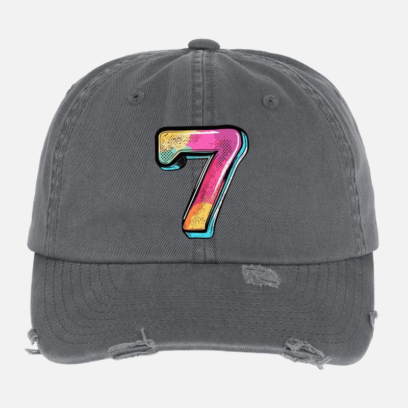 Bande dessinée à 7 chiffres Casquette vintage effet usé Flexfit