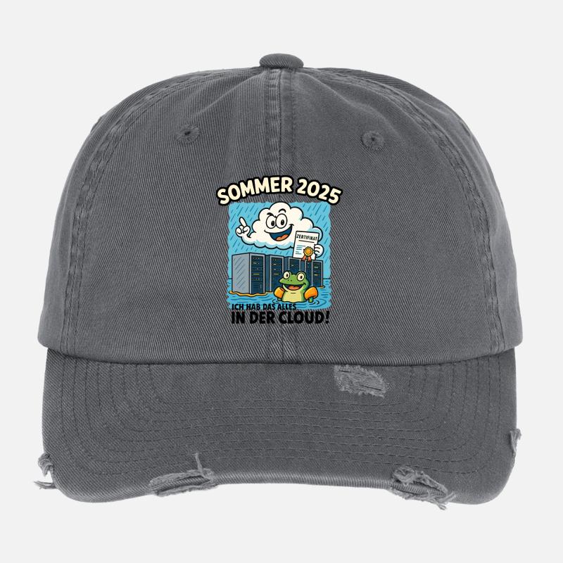 Nerd Nerdy Informatik Student Server Sommer 2025 - Flexfit Vintage Destroyed Cap - Dunkelgrau