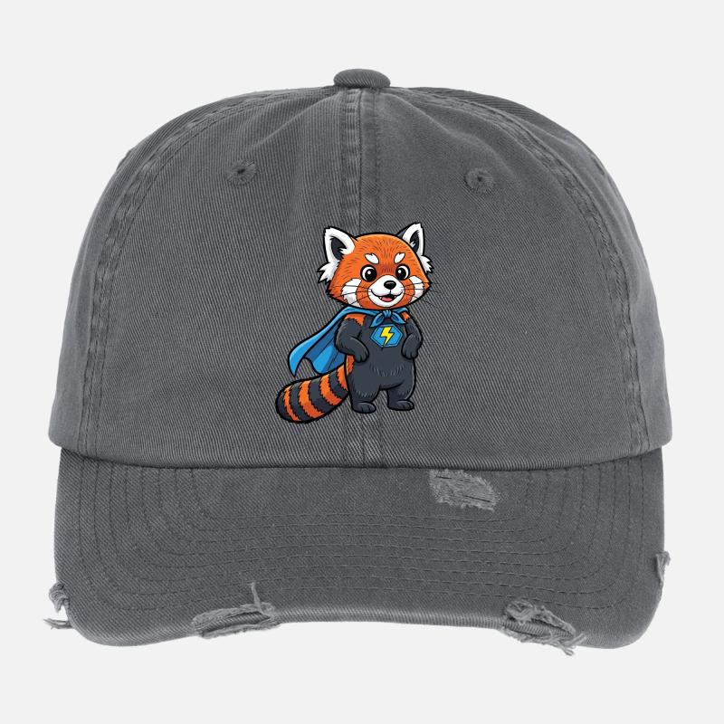 Superheldenkätzchen Design Flexfit Vintage Destroyed Cap