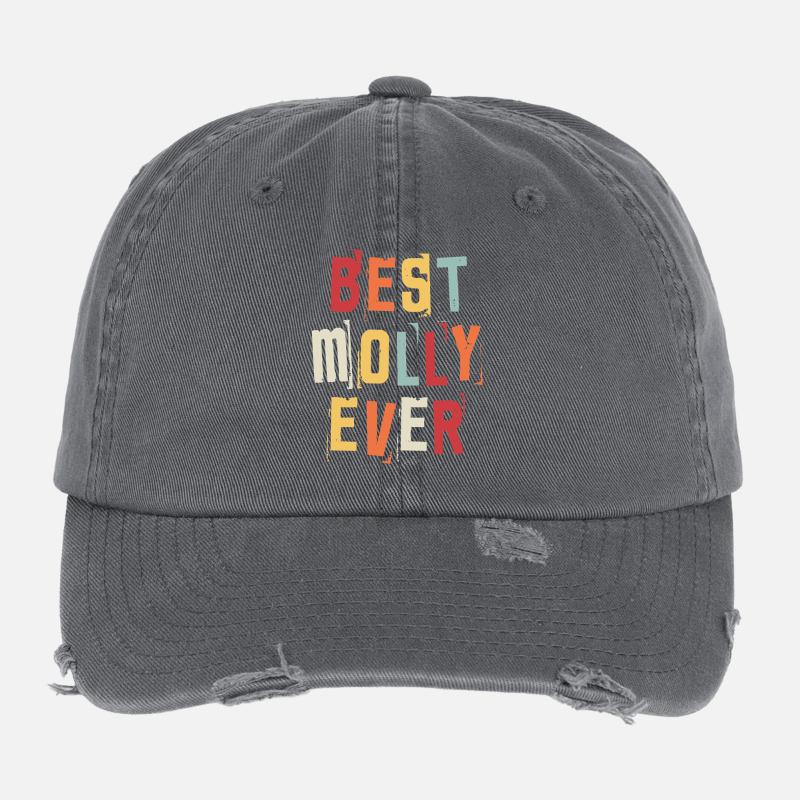 Beste Molly Ever Retro Vorname Text Spruch Flexfit Vintage Destroyed Cap