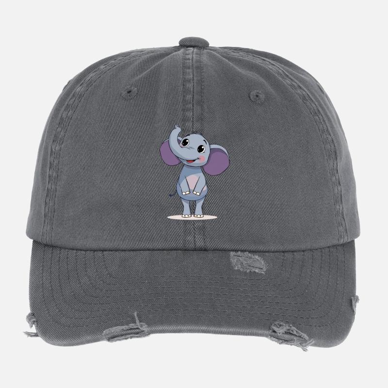 Conception graphique d’éléphant mignon Casquette vintage effet usé Flexfit