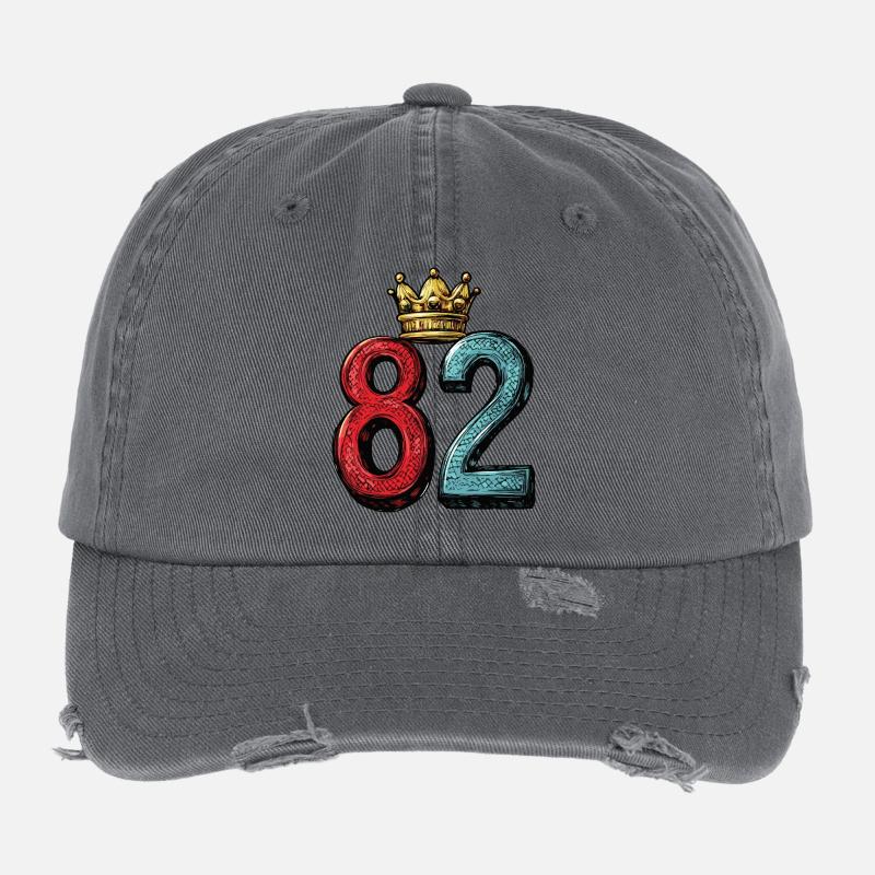 82 Zahl Krone Flexfit Vintage Destroyed Cap