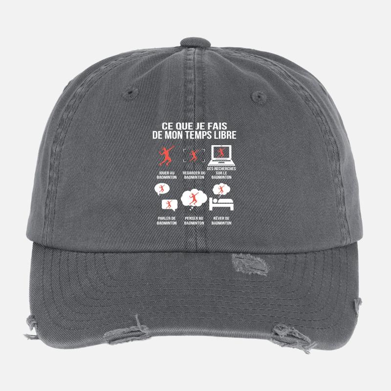 Ce que je fais de mon temps libre – Badminton Casquette vintage effet usé Flexfit